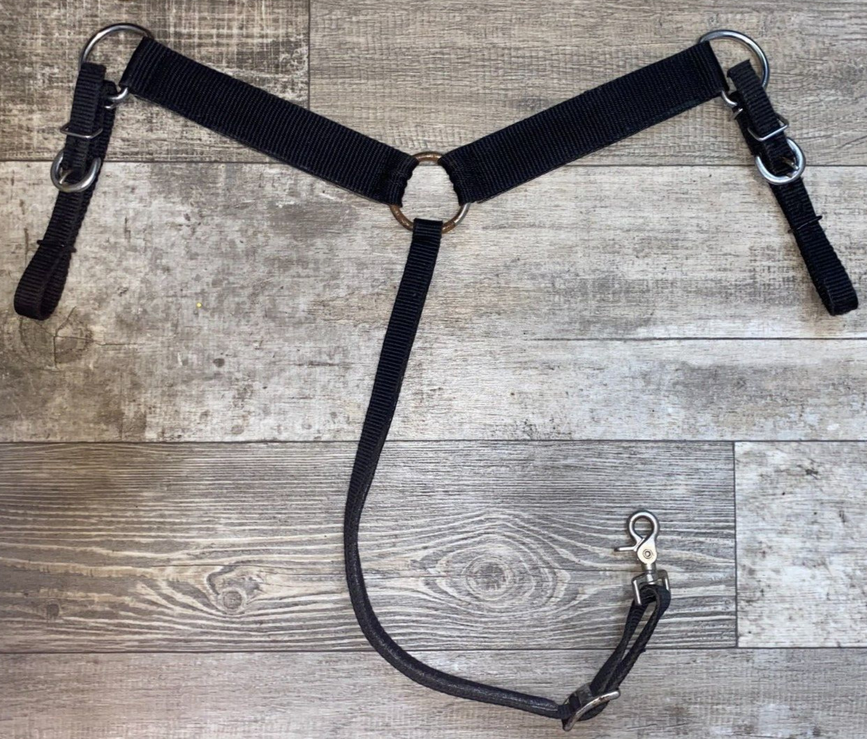 BLACK NYLON MINI WESTERN BREAST COLLAR PADDED NEOPRENE BACKING