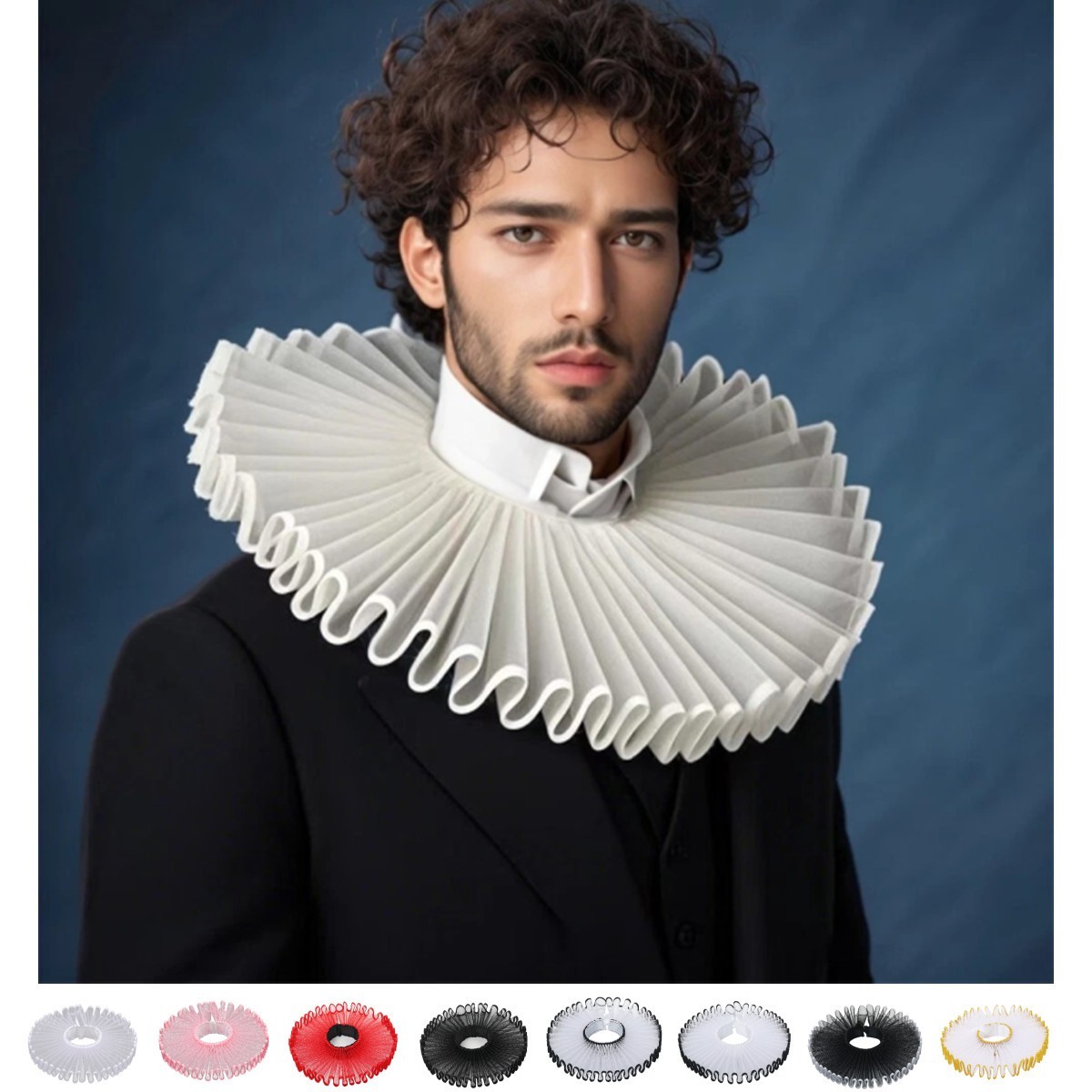 Renaissance Ruffle Collar Elizabethan Ruff Collar Halloween Clown Collar & Cuffs