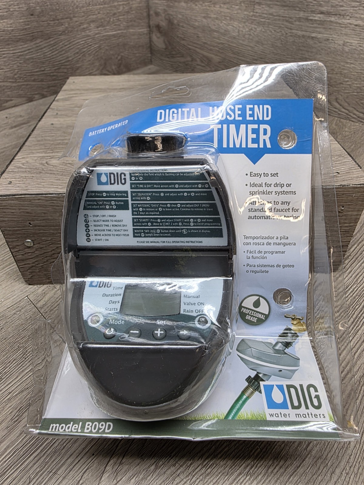 Dig Corporation Battery Powered Digital Sprinkler Timer Clamshell 1-Station