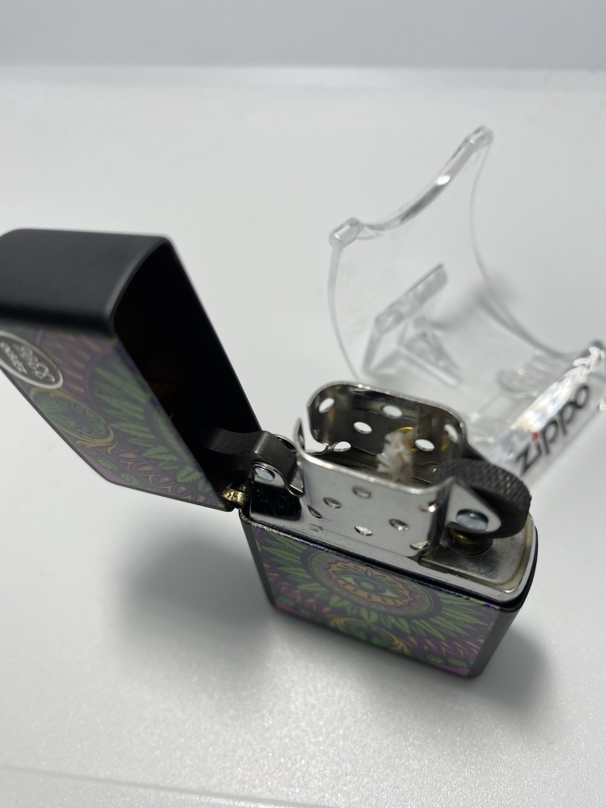 Zippo Black Light Leaf/Eye On A 2022 Lighter