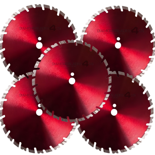 14" Diamond saw blade 15mm Segment 4 Reinforced concrete W/Rebar (5 Pack)