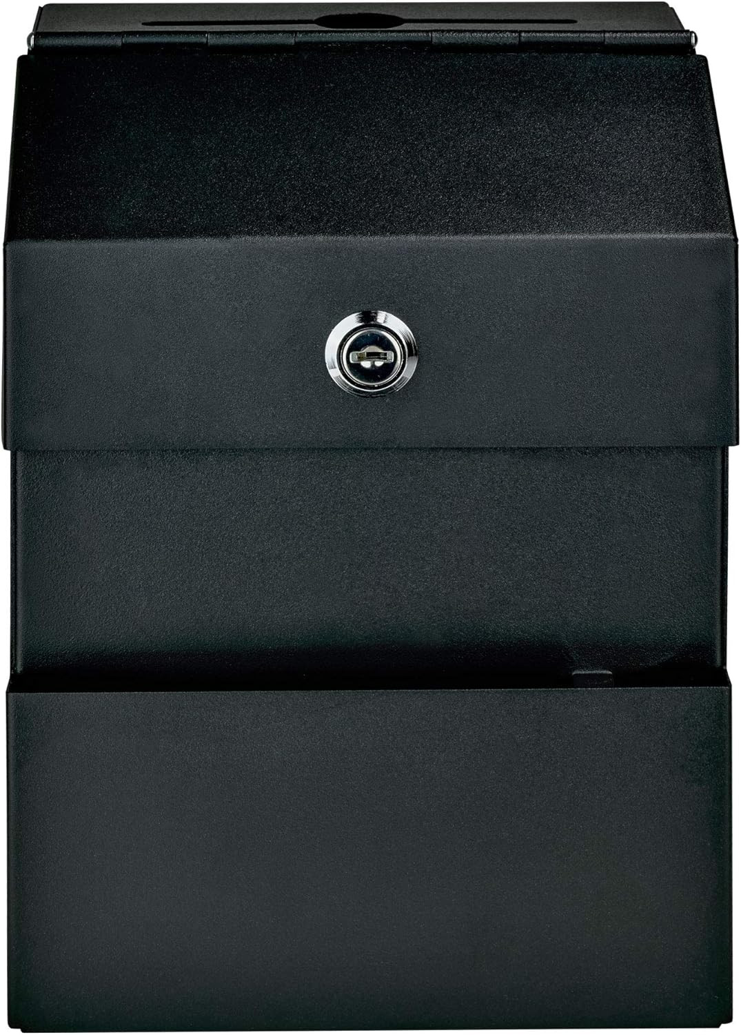 Locking Steel Suggestion Box Key Drop Box, Black