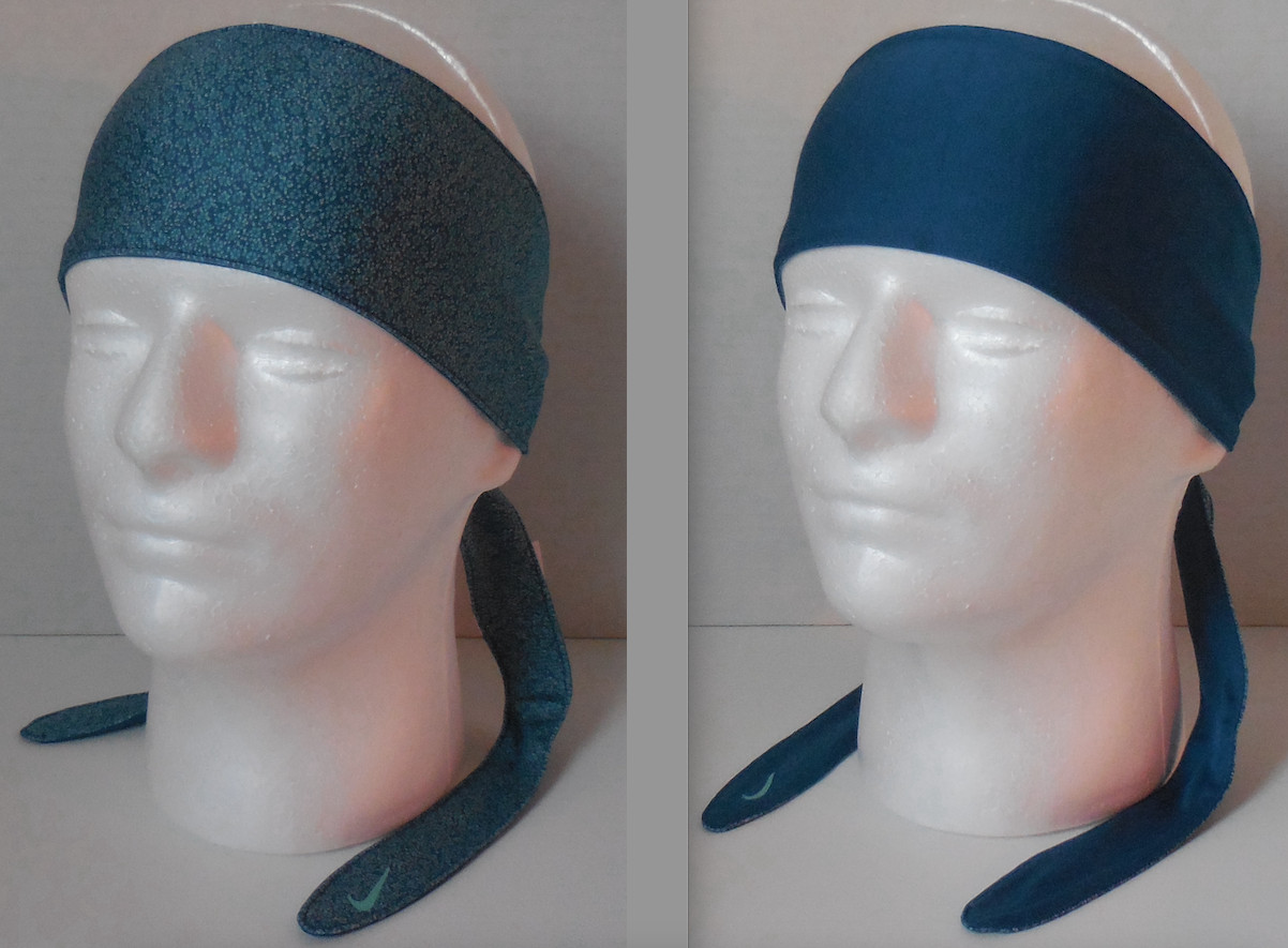Nike Dri-Fit Printed Reversible Bandana Head Tie Marina/Marina/Washed Teal
