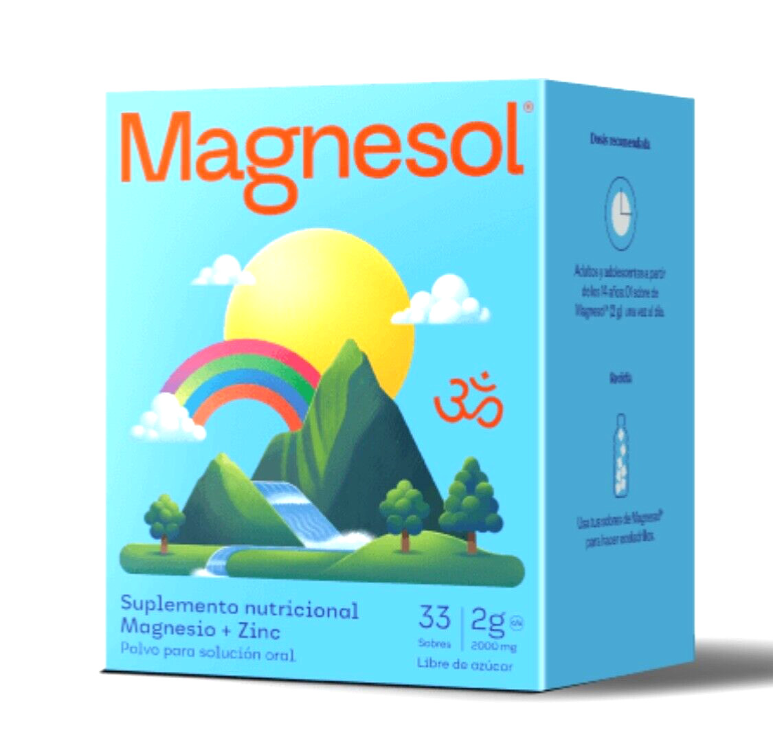 Magnesol Peru- Suplemento Nutritional- Magnesia+Zinc. 33 sobres x caja