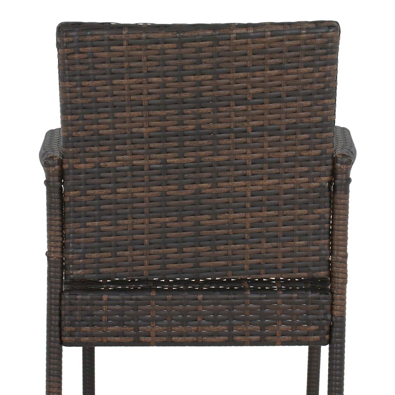 Set of 6 Patio Wicker Barstool Patio Bar Stools Brown Indooor Outdoor Backyard