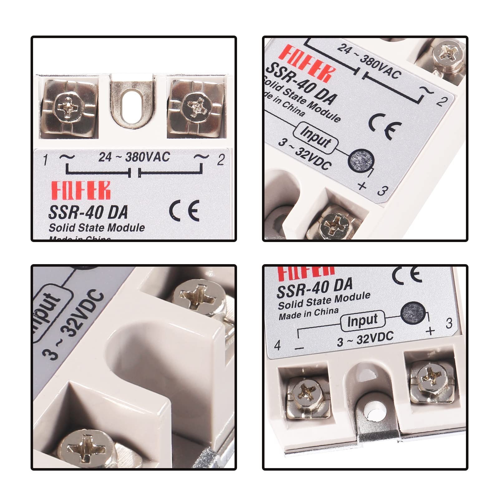 3pcs Solid State Relay SSR-40DA Single Phase Module Input 3-32V DC Output