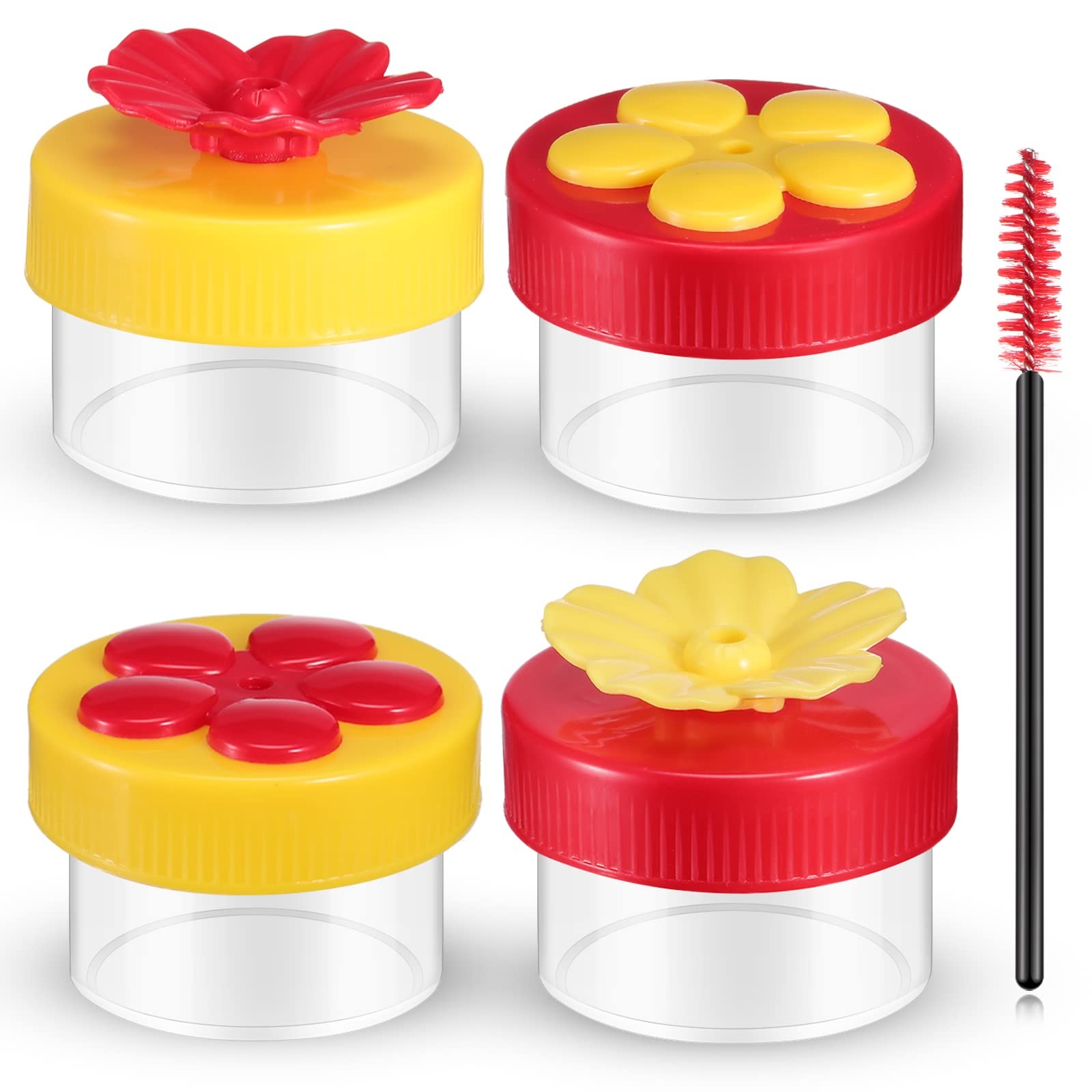 Hand Hummingbird Feeder 4 Pieces Window Flower Yellow,Red