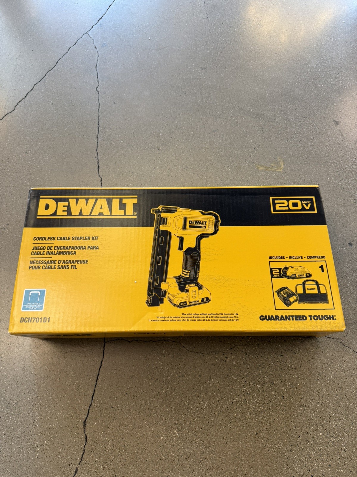 DEWALT 20V MAX Cordless Cable Stapler Kit + Battery & Charger (DCN701D1)