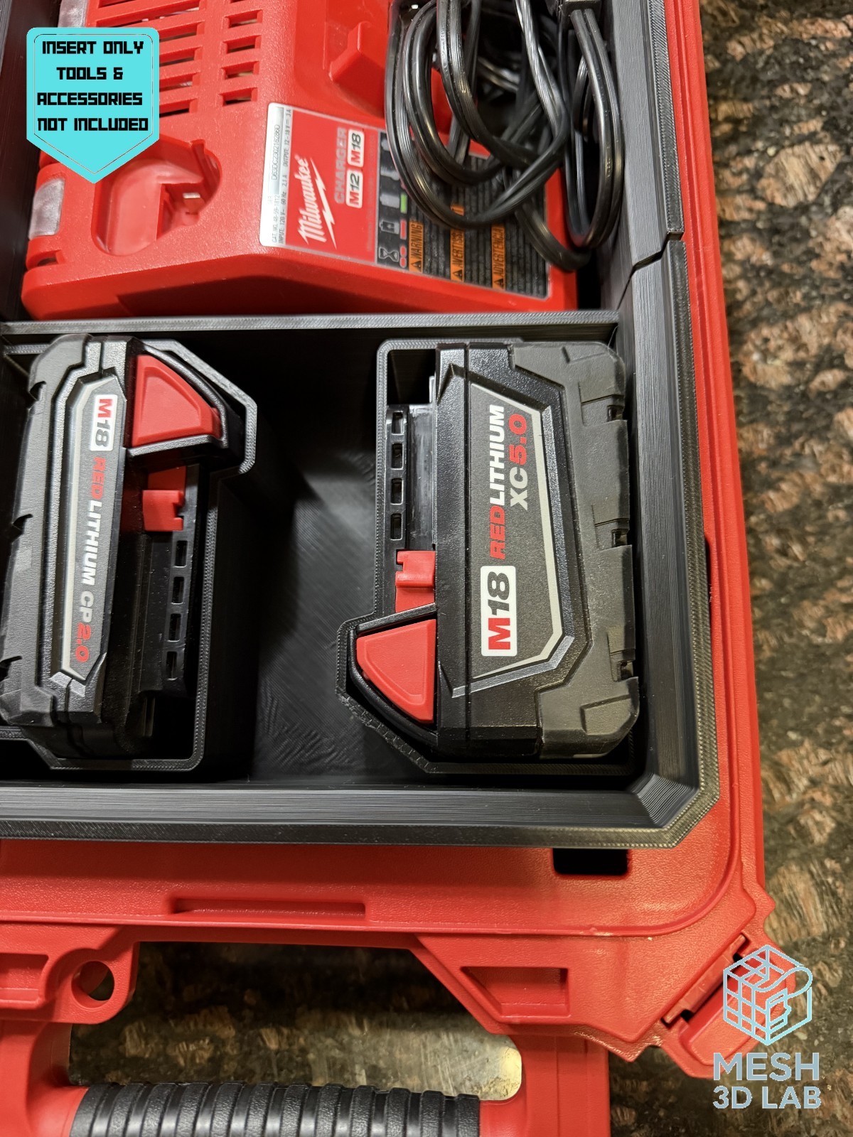 Milwaukee M18 Battery & Charger Insert for PACKOUT Organizer (Insert Only)