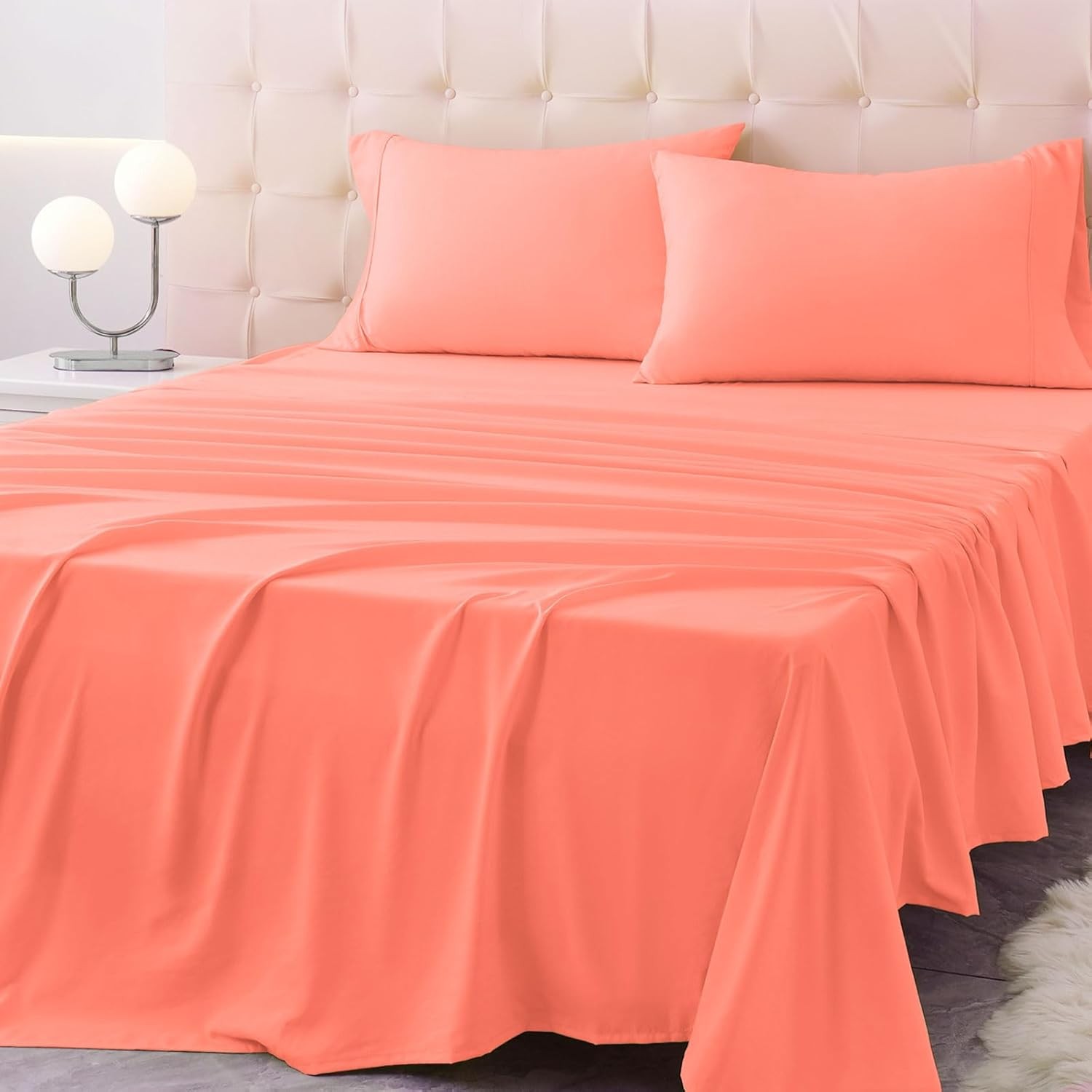 Twin Size Bed Sheet Set 3 Piece Soft Microfiber Sheets W/ Deep Pockets Cooling