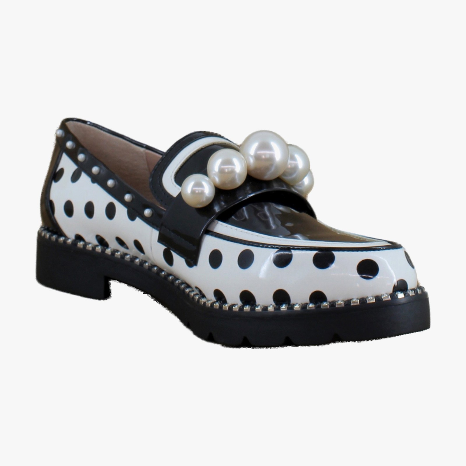Betsey Johnson Harloe Womens Loafers & Slip-Ons Black/White/Multi
