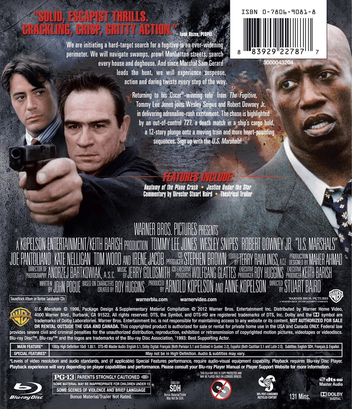 US Marshals Blu-ray Tommy Lee Jones NEW