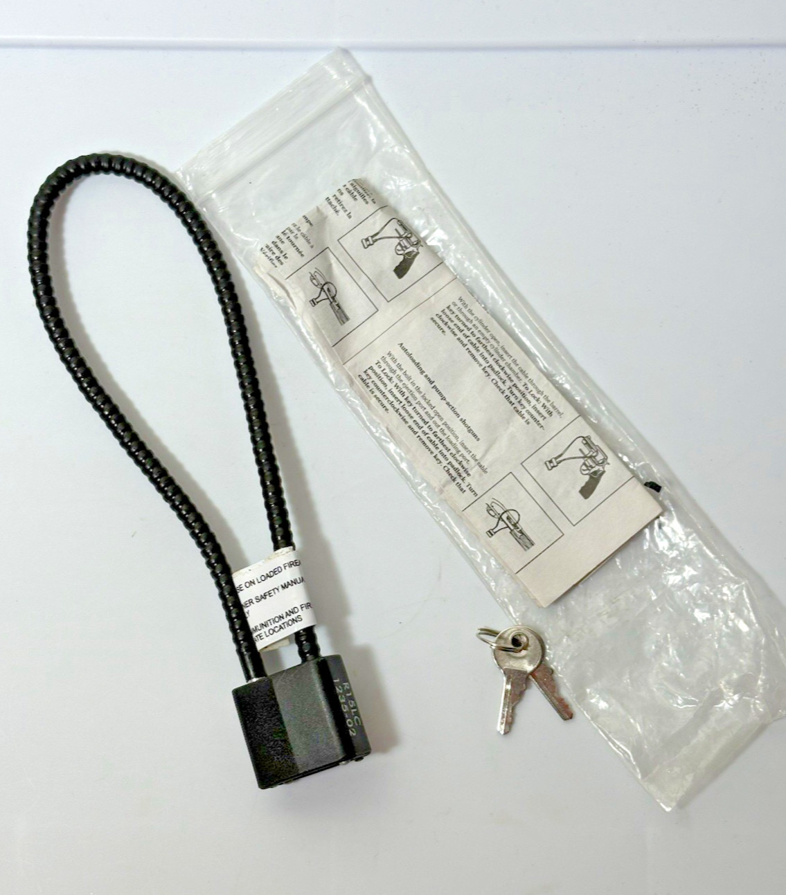Regal (R15LC) 1235-02 Black Steel Cable Gun Lock 30mm W/ 2 Keys
