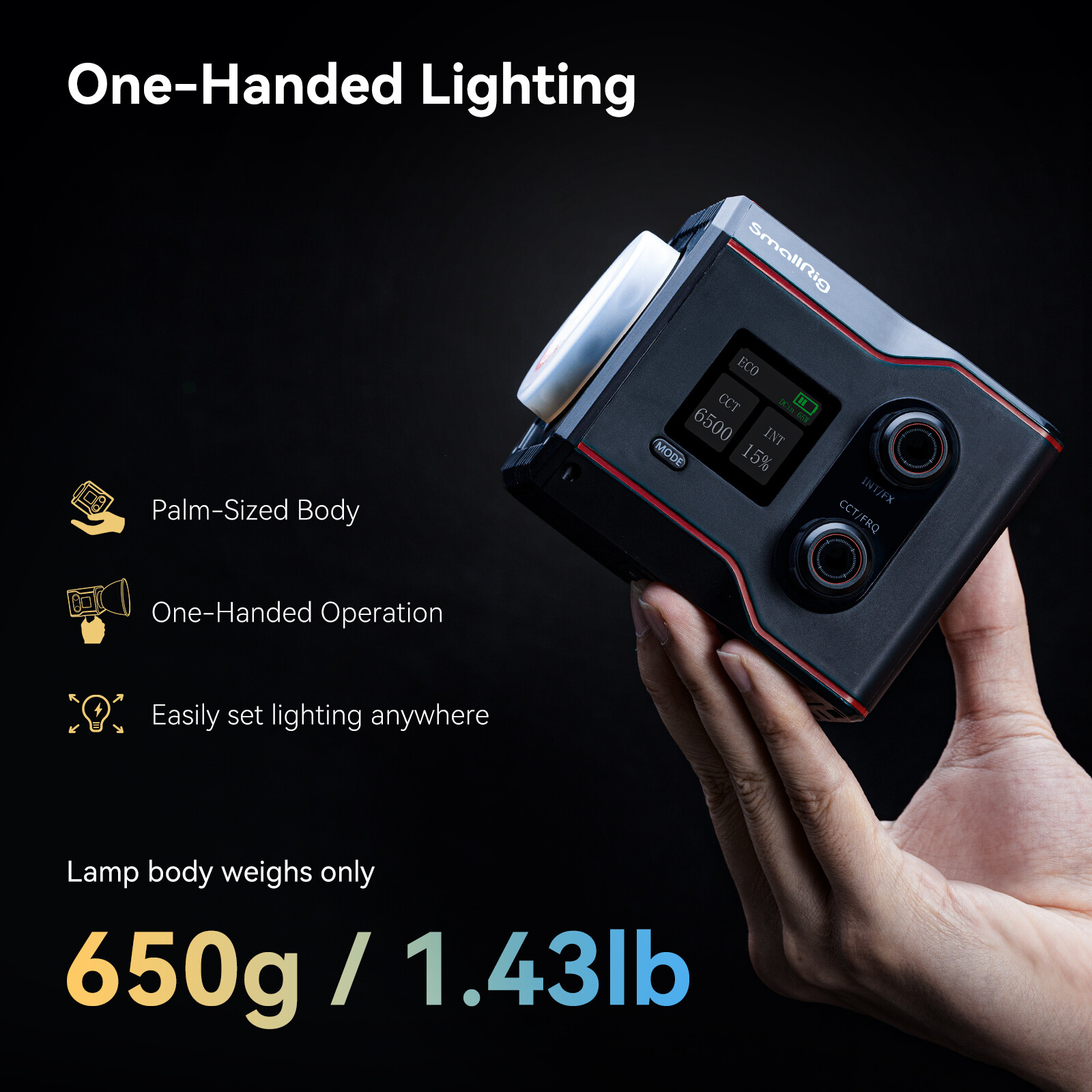 SmallRig RC 60B Bi-Color LED Monolight Video Light+Silicone Diffuser for RC60B
