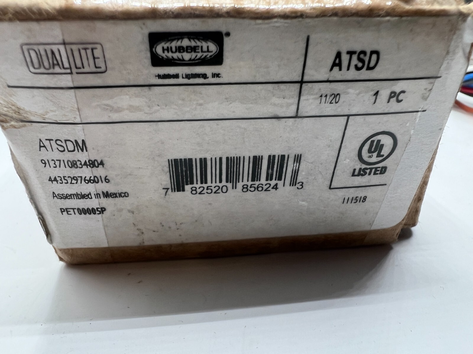 HUBBELL DUAL-LITE ATSD AUXILIARY TRANSFER SWITCH UTILITY GENERATOR POWER