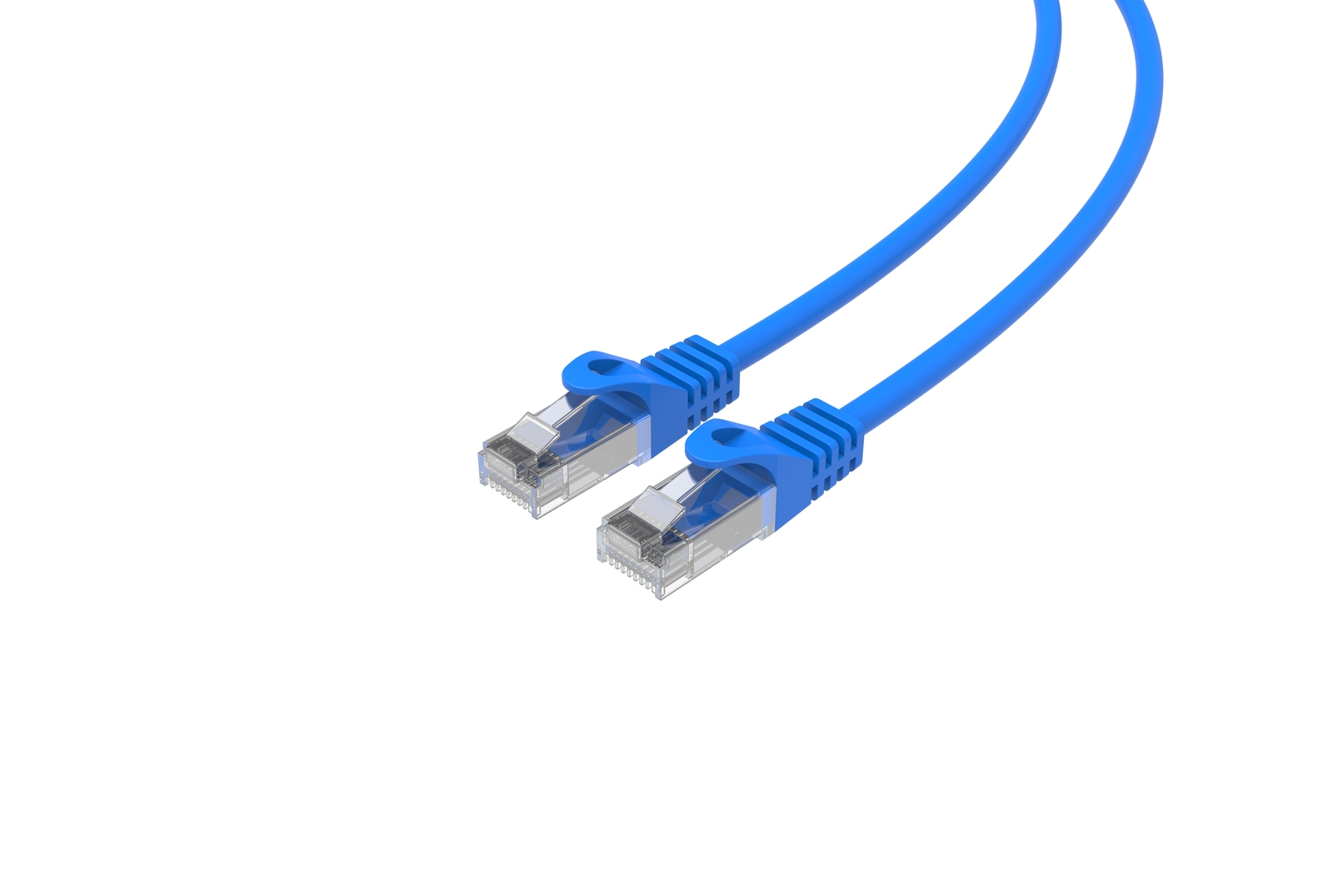 Cat6 Slim Patch Cable 28AWG Bare Copper RJ-45 Ethernet Cable 1ft Blue 50 Pack