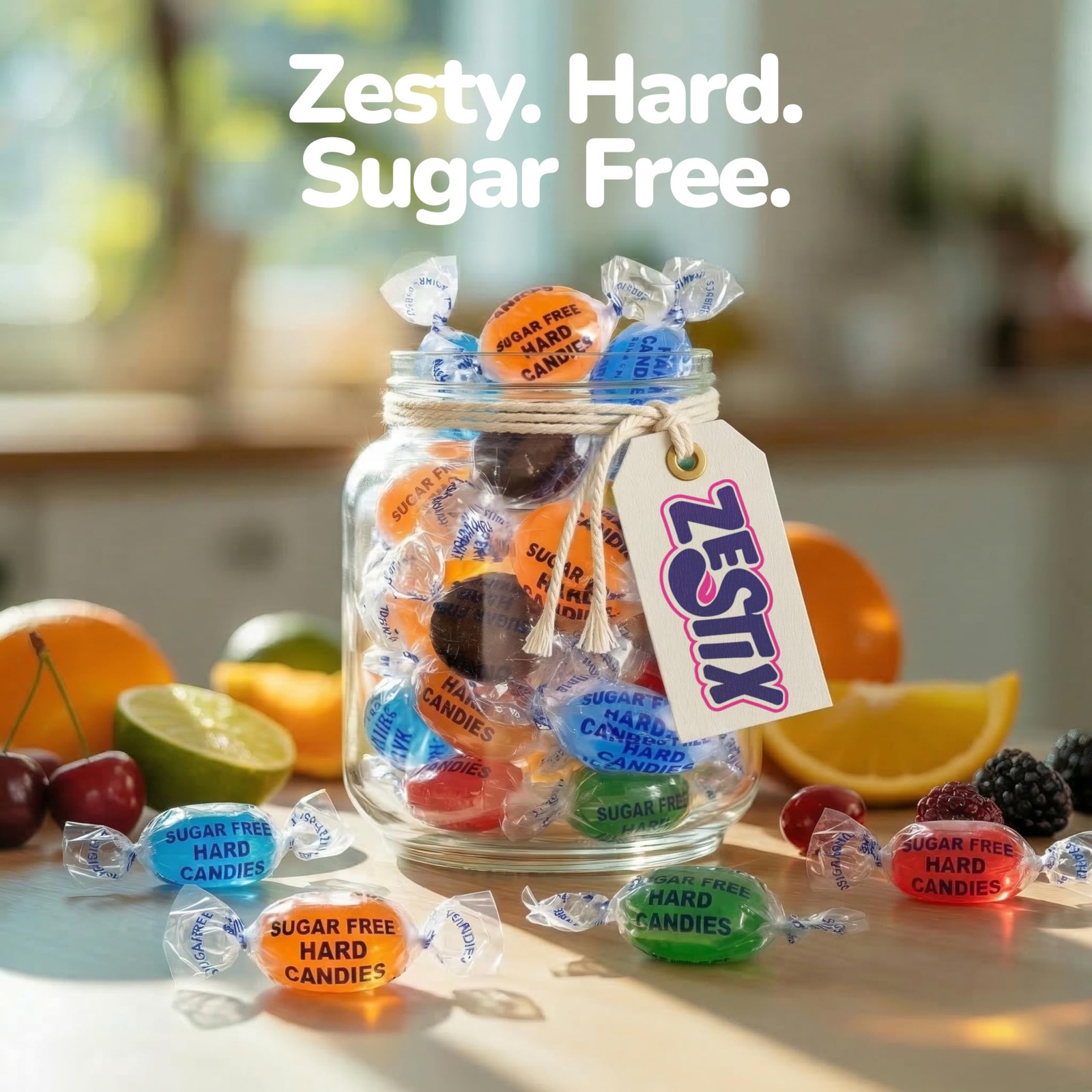 Sugar Free Assorted Fruit Hard Candy, 1 lb. Bag – Individually Wrapped...
