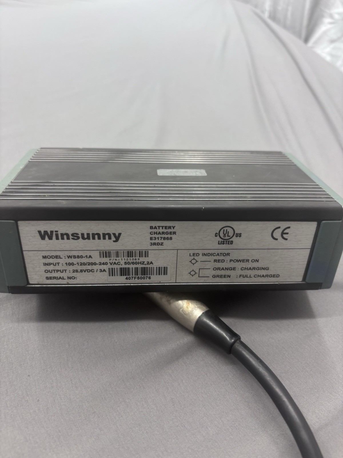 Winsunny Electric Wheelchair Battery Charger  WS80-1A 28V 3A. USED.