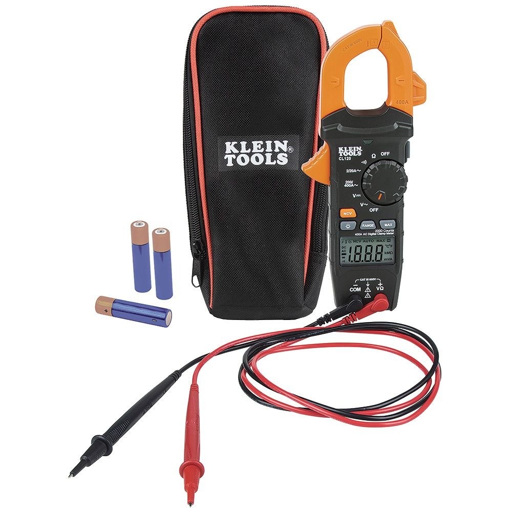 Klein Tools CL120 20 Ohms 600V 400A AC Auto-Ranging Digital Clamp Meter New