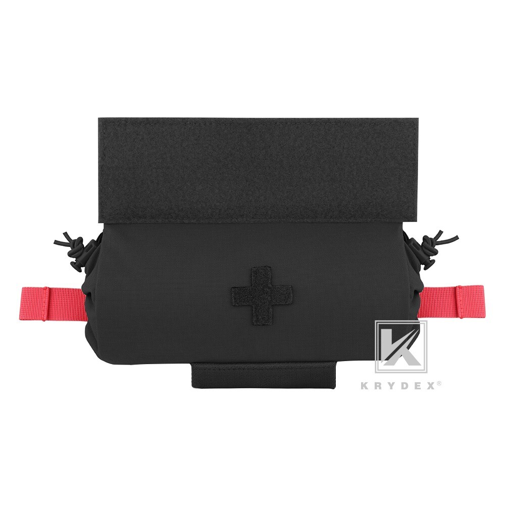 KRYDEX Tactical Roll Up IFAK Drop Pouch Medical EMT First Aid Pack Bag Black