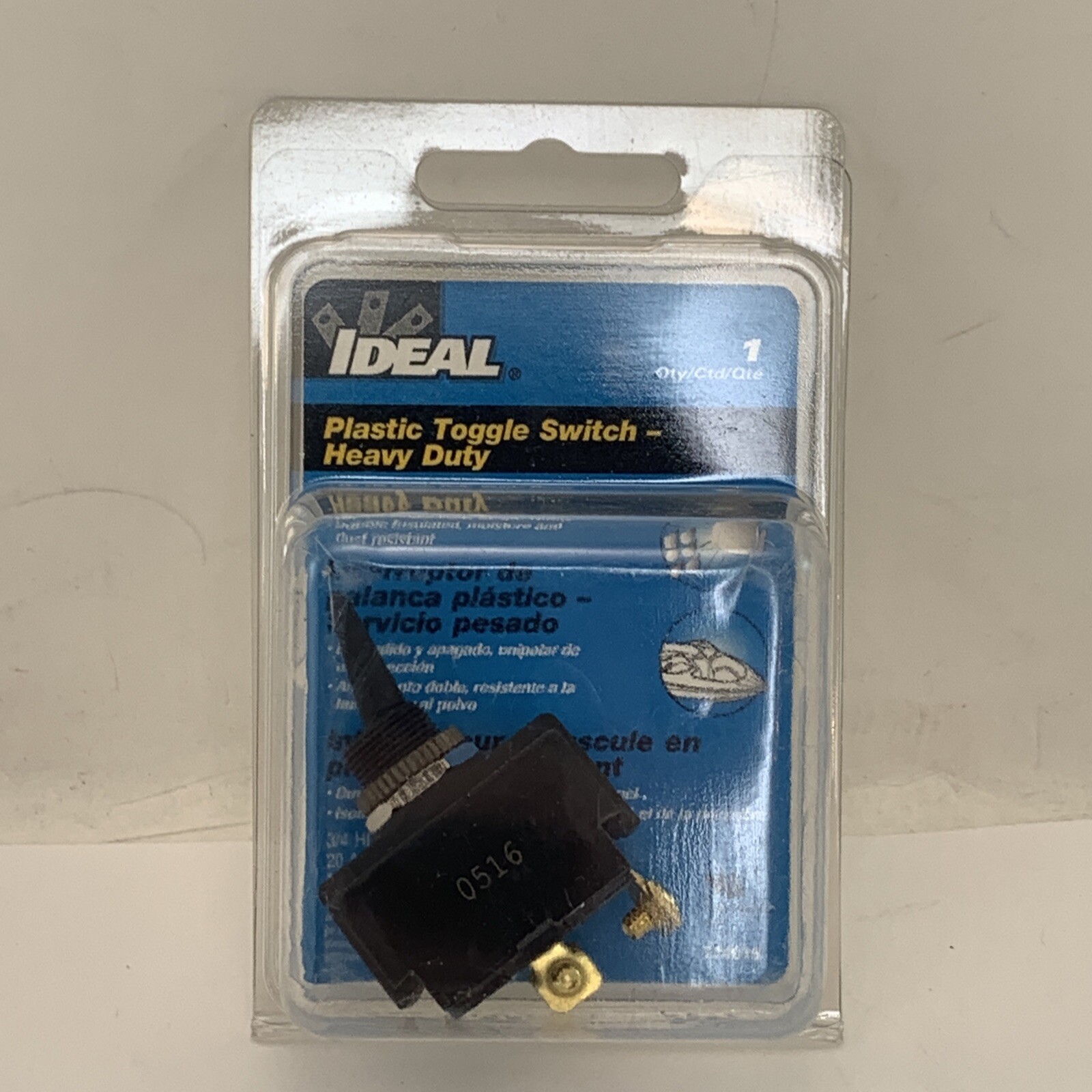 Ideal 774019 Toggle Switch, Double Insulated, SPST, O-F, Screw