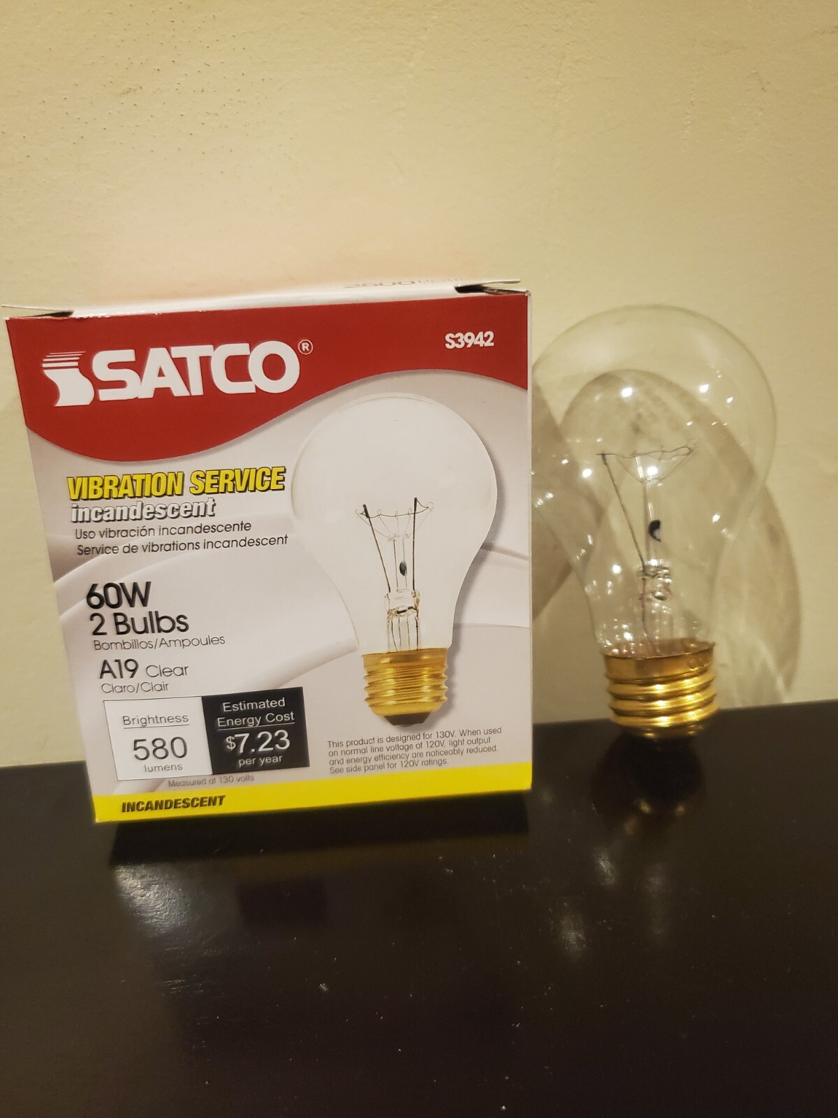 Satco S3942 60A19CL vibration service 2 pack
