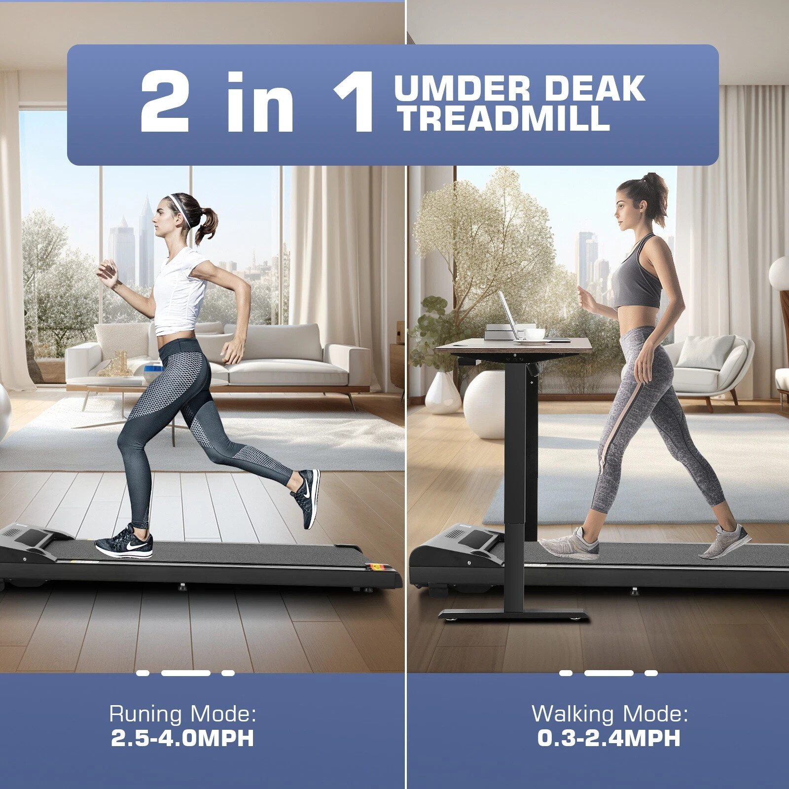 Under Desk Walking Treadmill for Home, Compact Treadmills for Office Gift NOW~