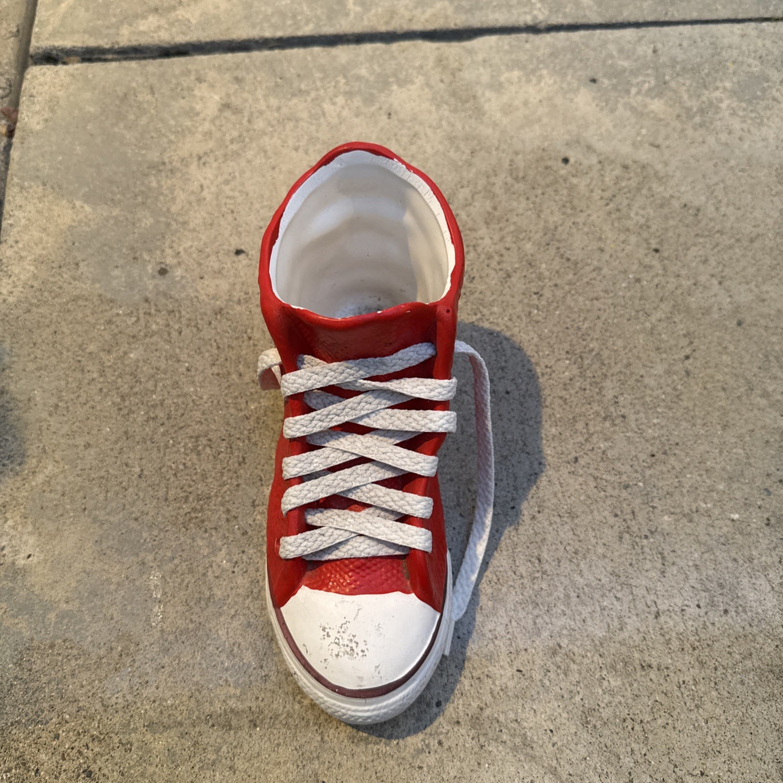 Vintage Red And White Converse Planter