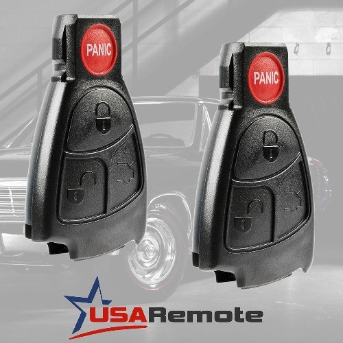 Key Fob Keyless Entry Remote Shell Case & Pad fits Class C, CLK, CLS, E Class, G