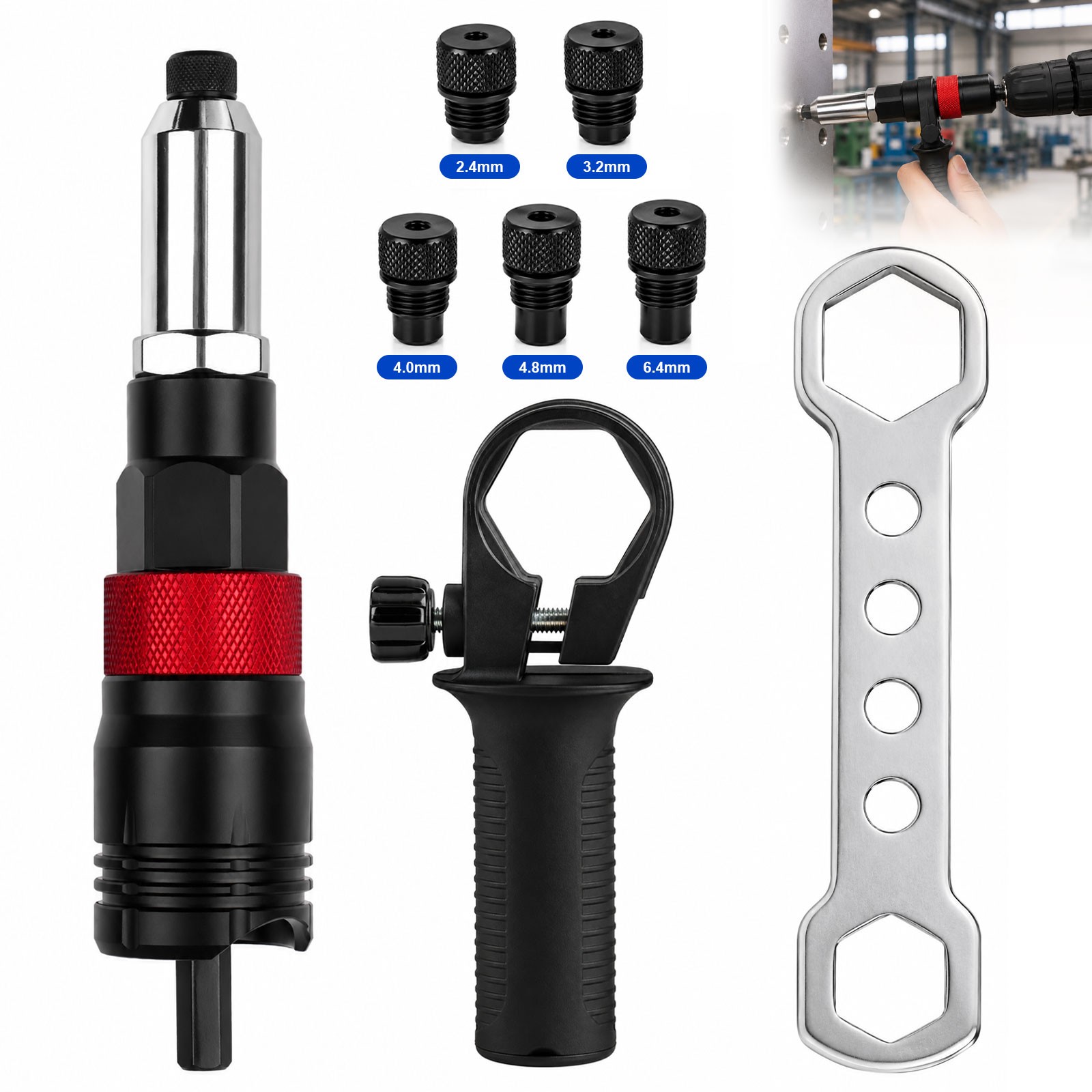 Electric Rivet Nut Gun Adapter for Cordless Drill Riveting Riveter Insert Tool