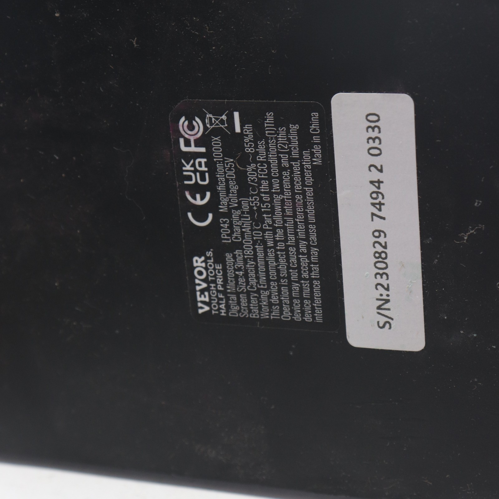 Vevor LCD Digital Microscope Base Black LP043 - Incomplete - Base Only