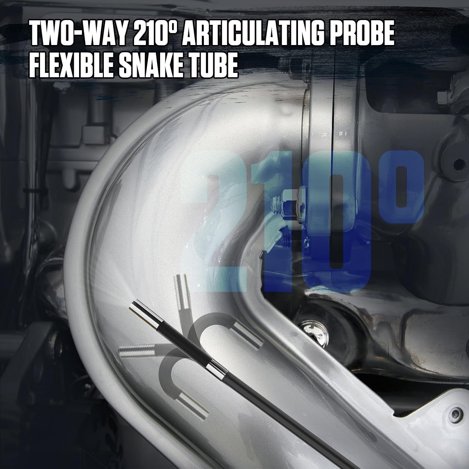 3FT Two-Way 210° Endoscope Camera with Light, 1080P Articulating Borescope