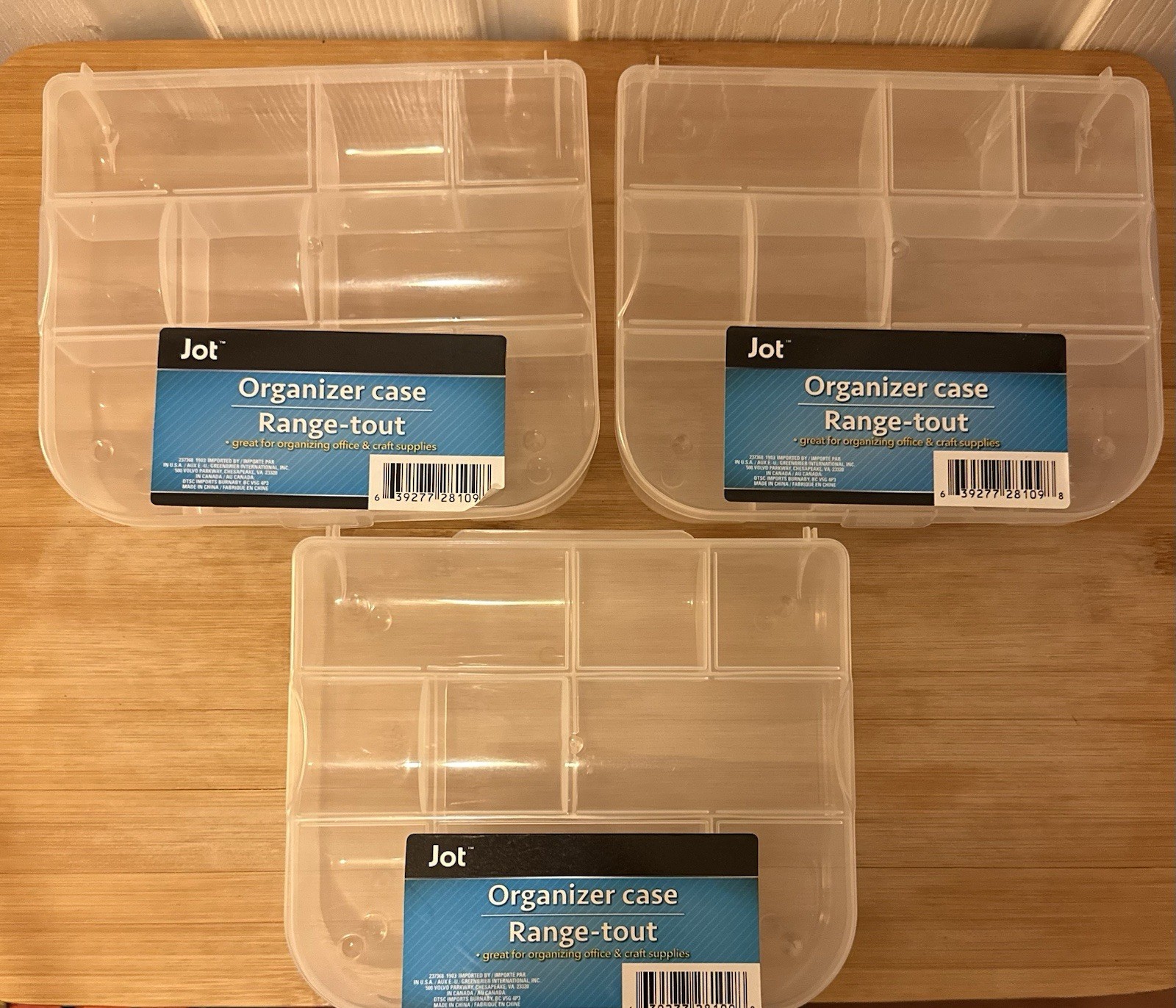 Jot Clear Plastic Organizer Case Container Lot Of 3 New