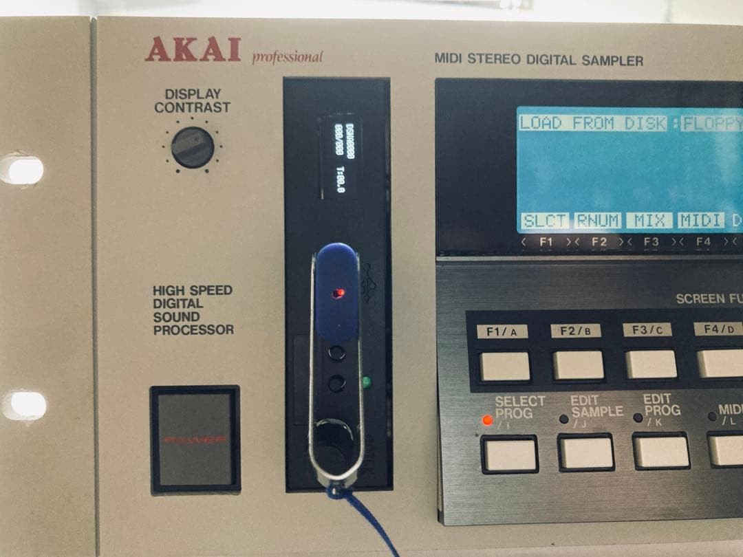 Akai S1100 Vintage Sampler New Backlight Gotek Floppy Emulator Upgraded Memory