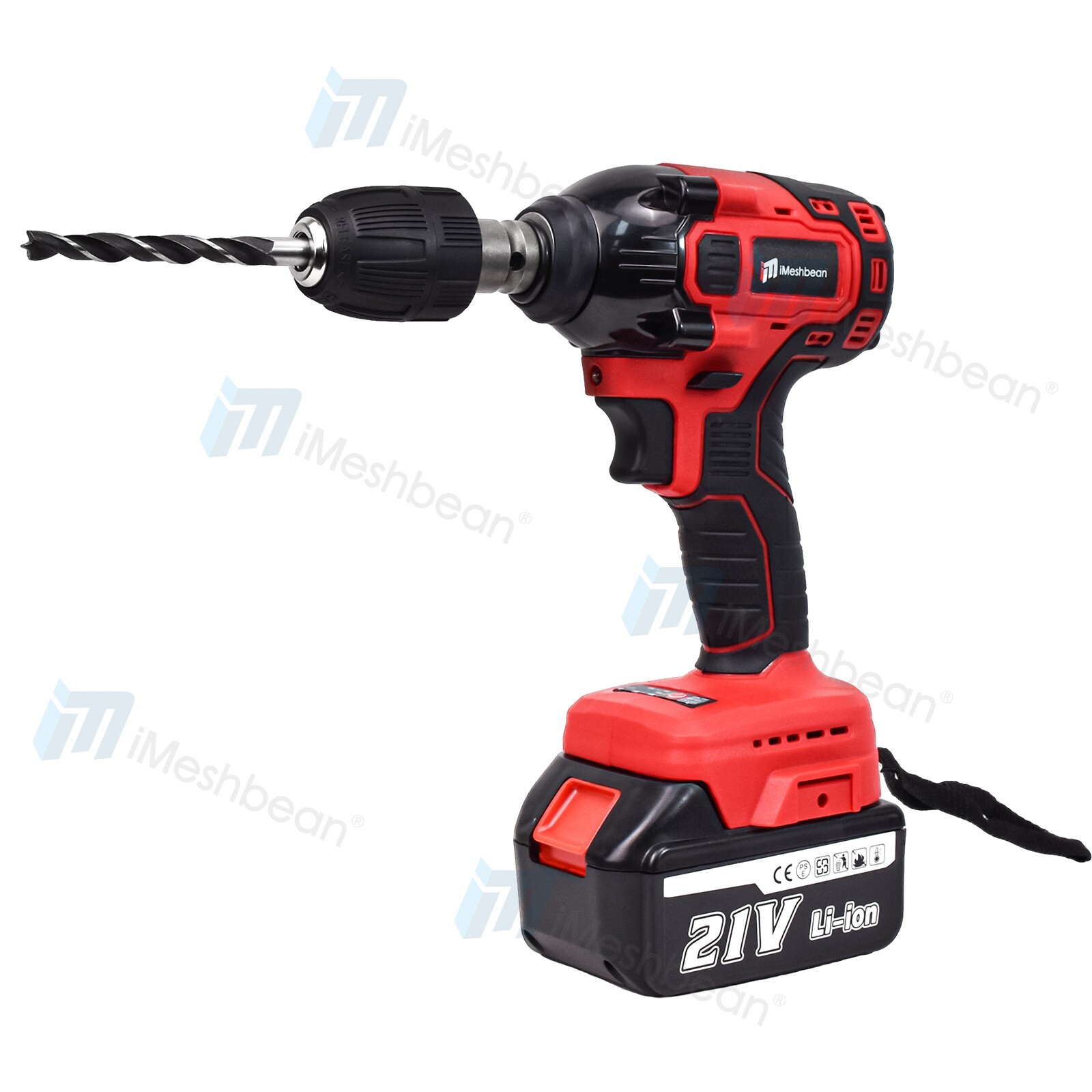21V Cordless Electric Impact Wrench Gun 1/2'' Power Drill Driver 4.0Ah Battery