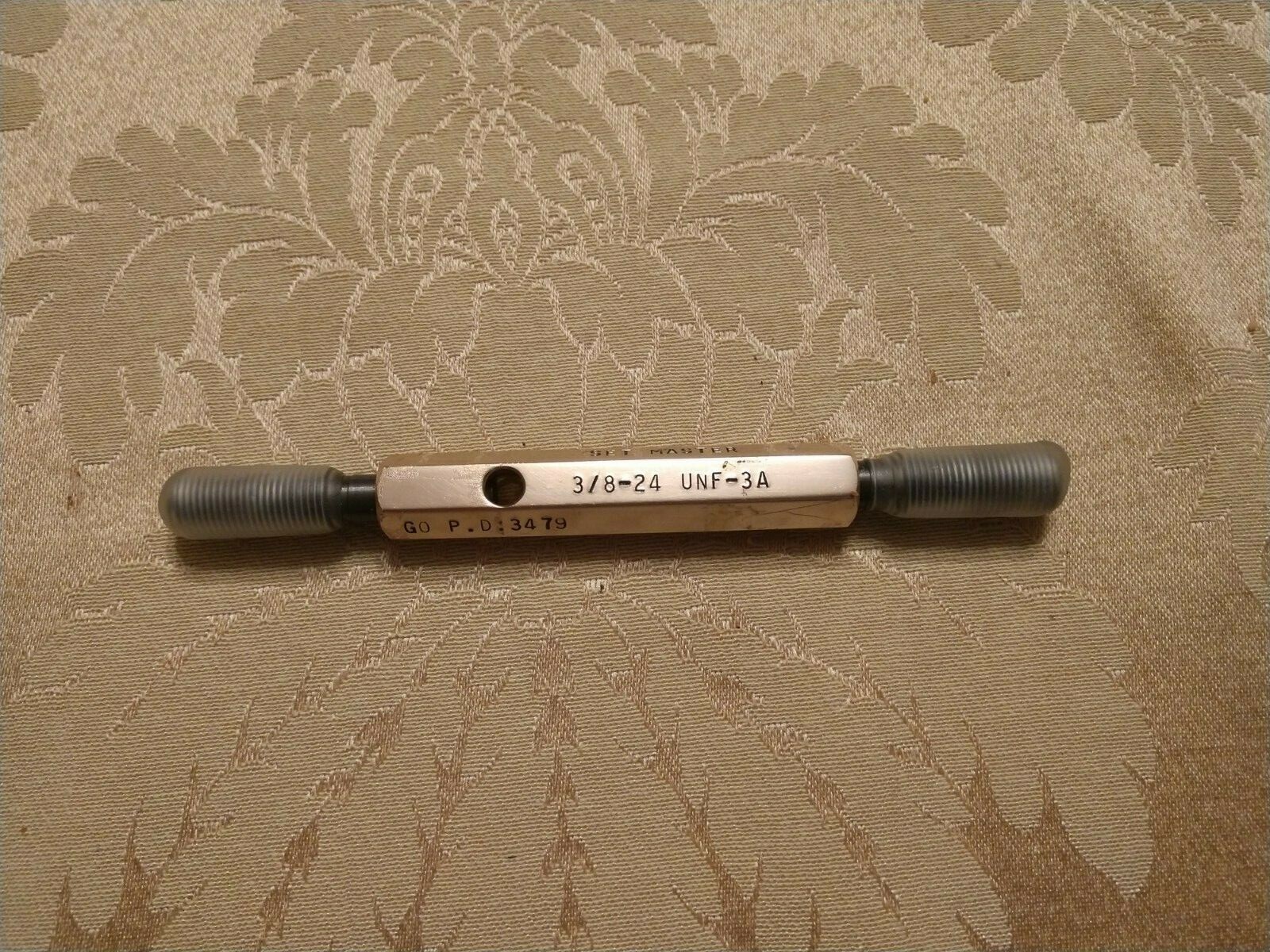 3/8-24 UNF-3A THREAD PLUG GAGE    GO .3479 / NO GO .3450