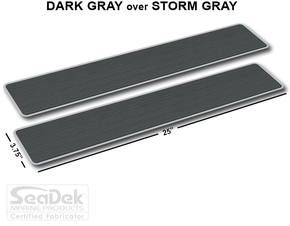 SeaDek Boat EVA Step Pads - Non Skid 2-Pc Stick On  - DarkGray-StormGray - Blank