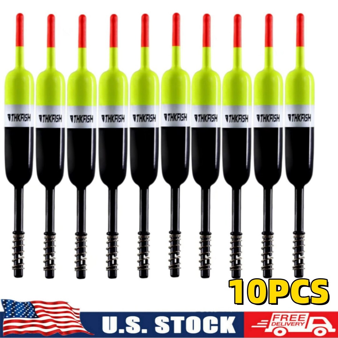 10pcs Float Bobbers balsa Wood Stick Spring Slip Bobber For Crappie Trout Fixed