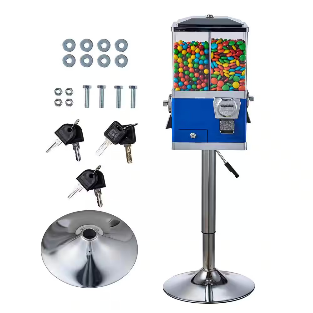 Commercial Vending Machine 4 Compartment Rotatable Gumball and Candy Dispenser,