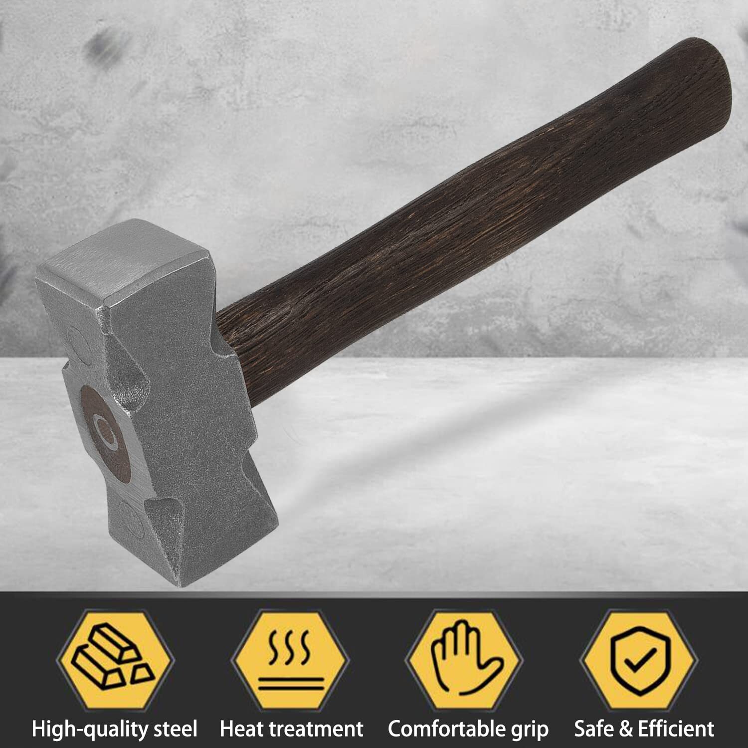 2.2 LB Forging Square Hammer for Farrier Bladesmithing Blacksmith Anvil Knife