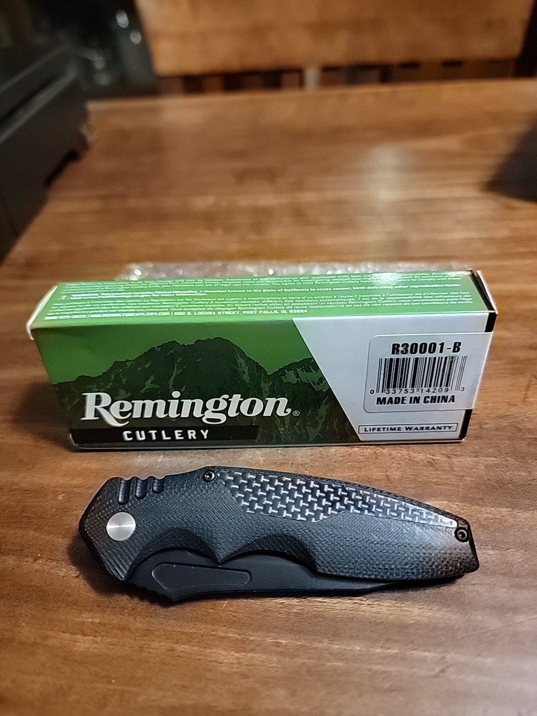 REMINGTON TACTICAL LINERLOCK Black G-10 knife/knives - R30001 - New In Box