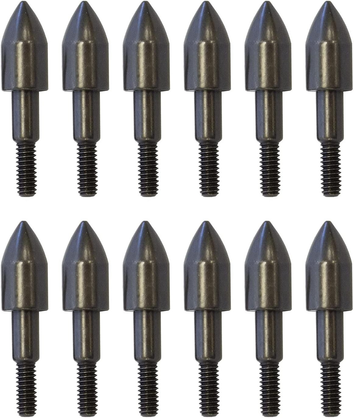 12Pcs 11/32" Archery Field Points Screw-in Arrow Point 100 Grain Steel Field Tip