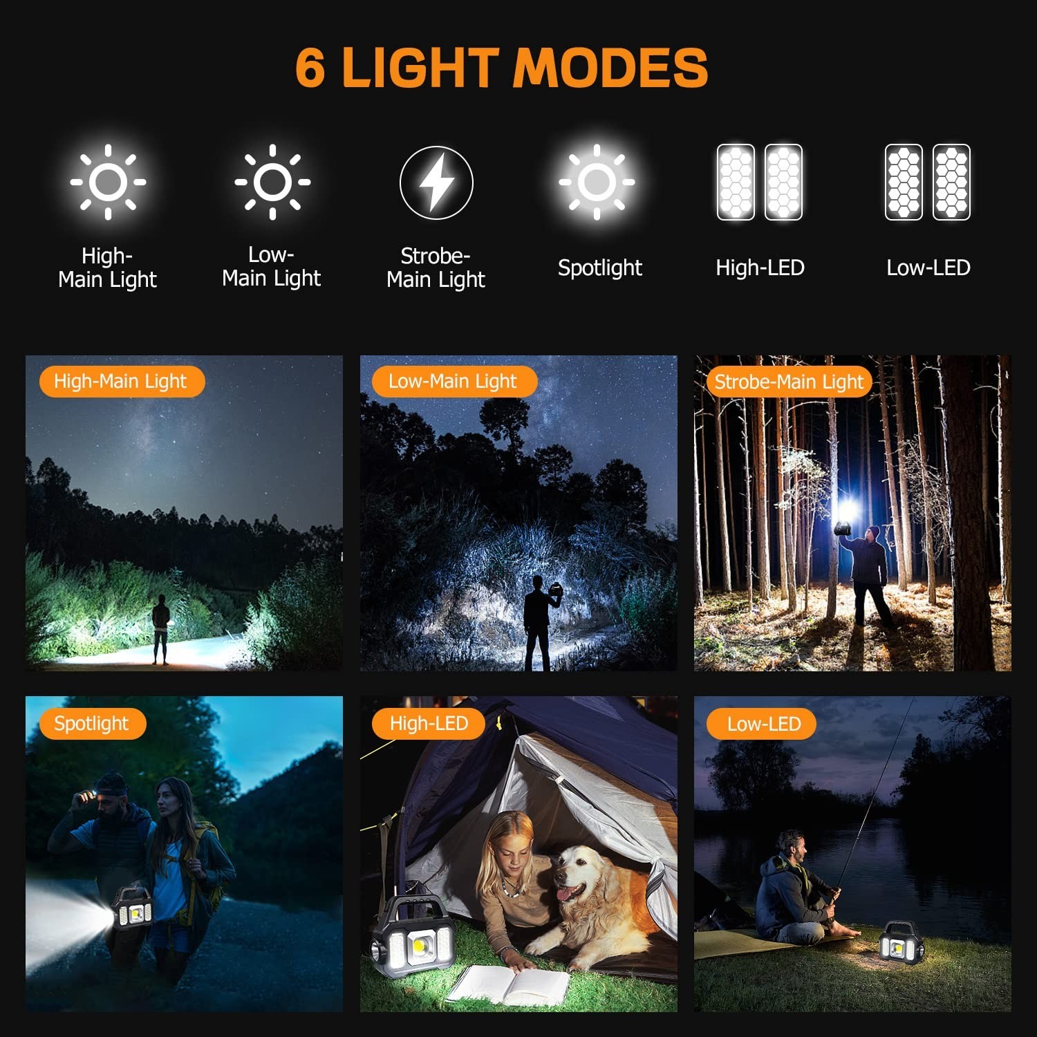 Solar Handheld Flashlight, 1000 Lumens Solar or USB Charging Handheld Flashli...