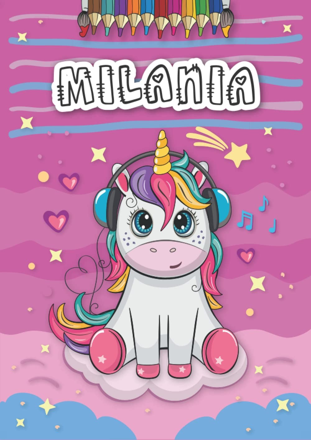 Milania: Personalized Coloring Book for Milania | Theme: Unicorn | Birthday gift
