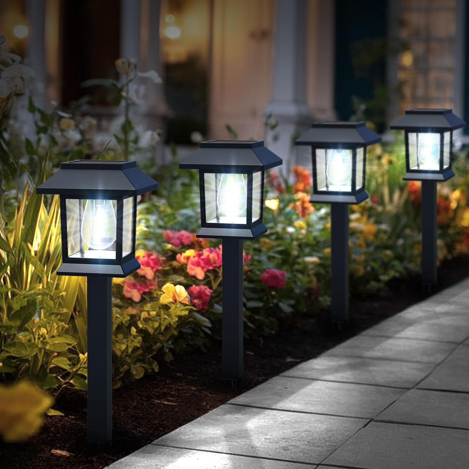 Greluna Solar Lights Outdoor,12 Pack 6000K Waterproof Standard, Cool White