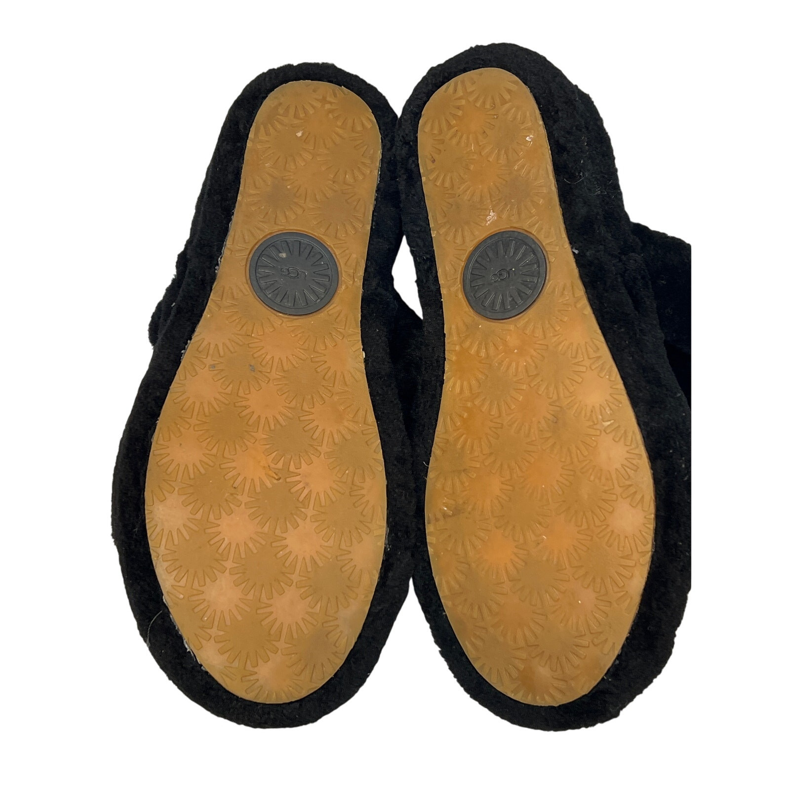 Ugg Oh Yeah Double Strap Sling Back Black Shearling Size 8