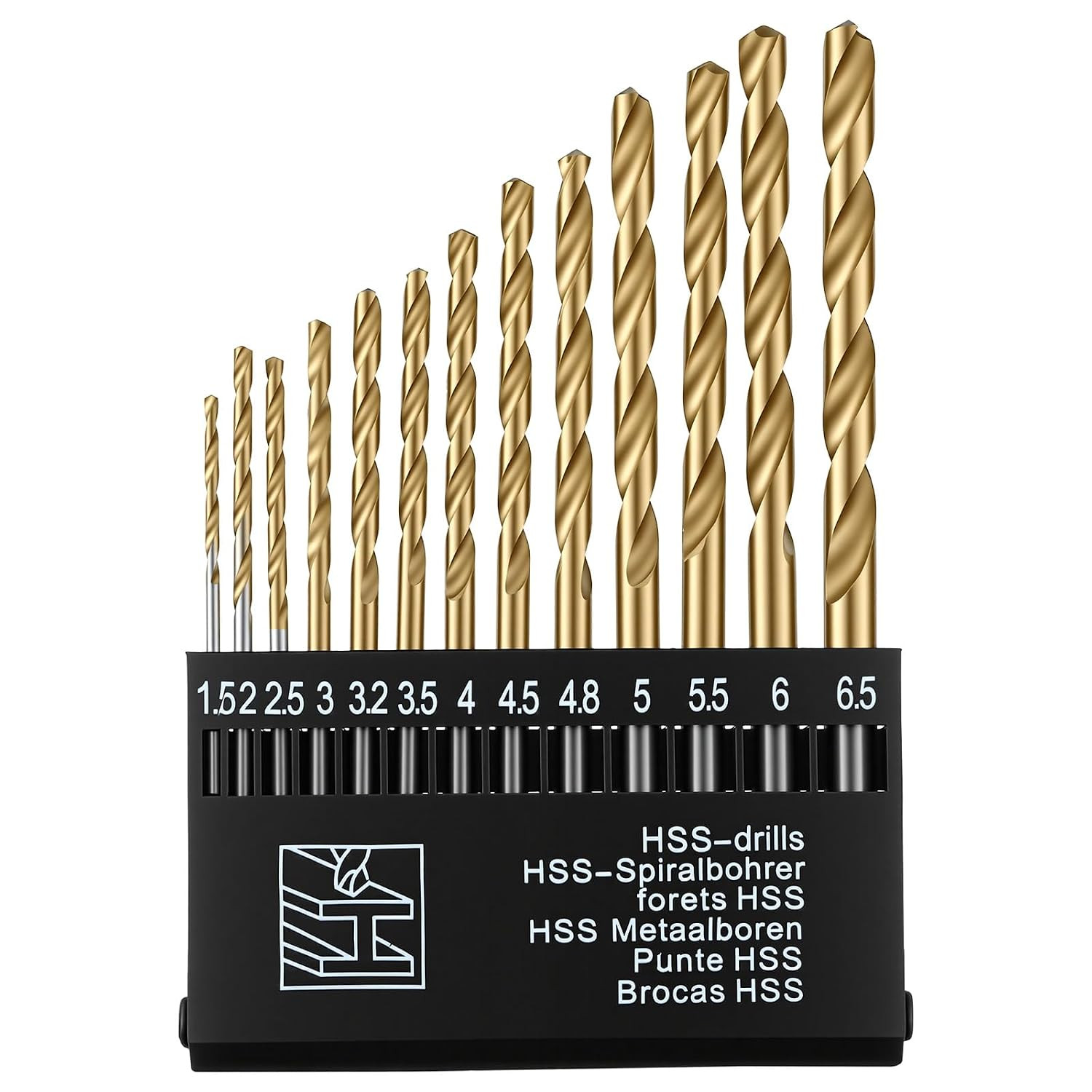 13Pcs Metal Drill Bit Set1.5-6.5mm Small Drill Bits High-Speed Steel 4mm Dril...