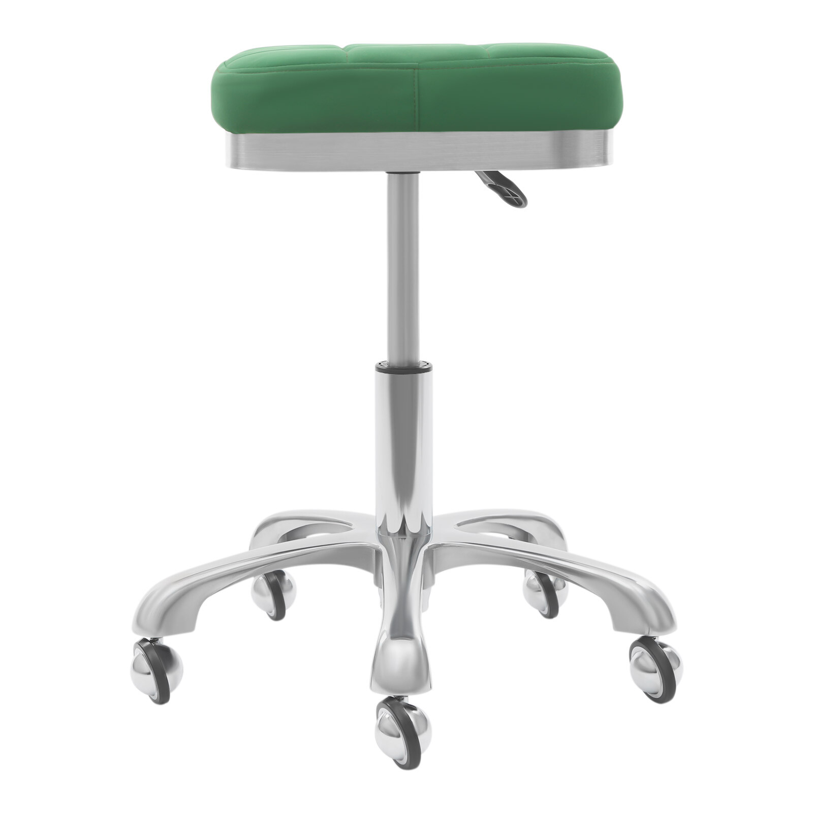 Square Rolling Stool, SPA Salon Stool, Green Rolling Stool Chair Free Standing