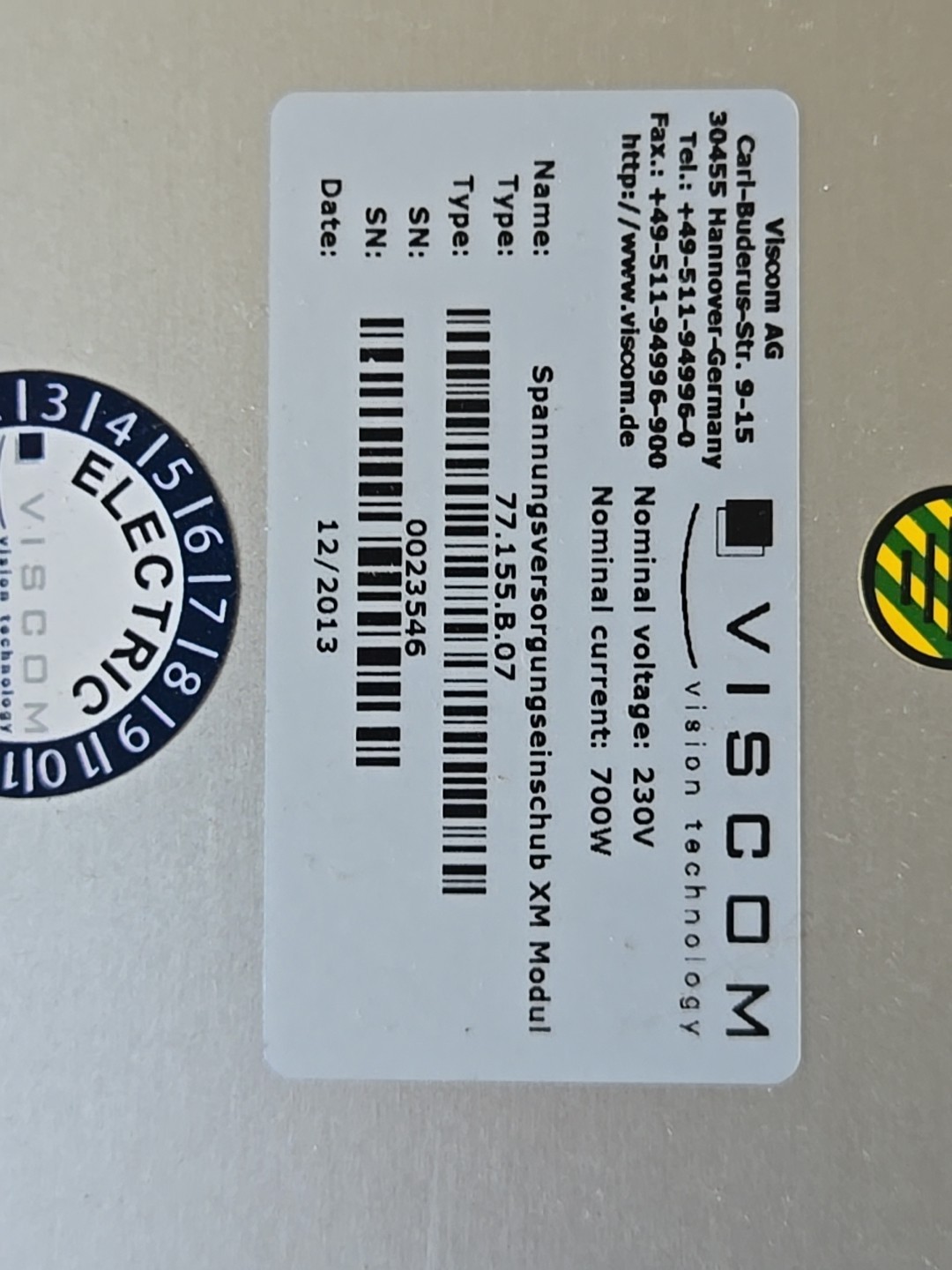 Viscom XM Module Controller 77.155.B.07 - Free Shipping