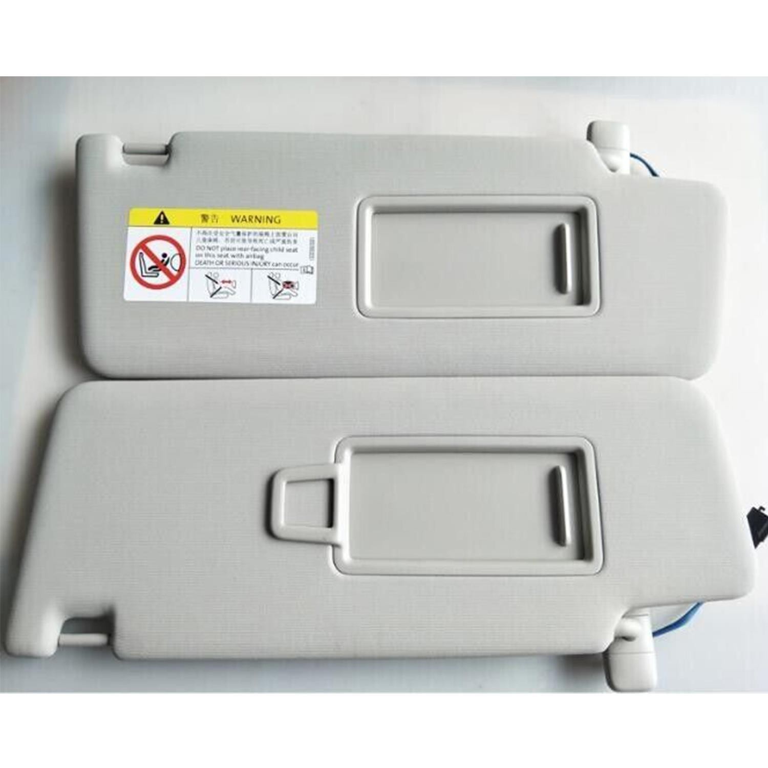 2 pcs Front Gray Sun Visor Panel With Makeup Mirror For VW TIGUAN 2017-2022